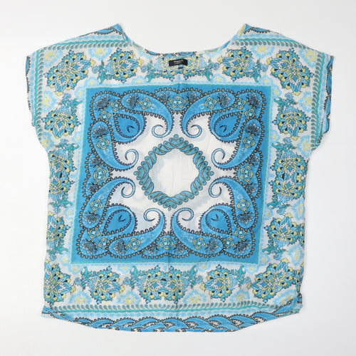 Damart Women's Blue Blouse - Size 14, Casual Spring