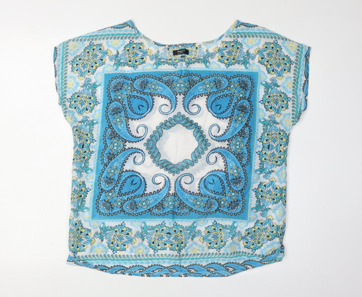 Damart Women's Blue Blouse - Size 14, Casual Spring