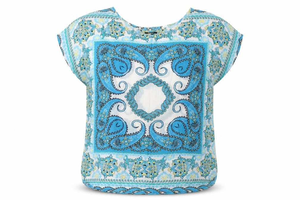Front view of Damart Women's Blue Blouse -, size 14, Casual Spring