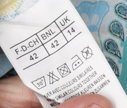 Damart Women's Blue Blouse - Size 14, Casual Spring