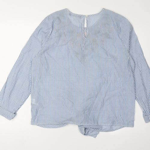 Marks and Spencer Women's Blue Striped Blouse Size 14