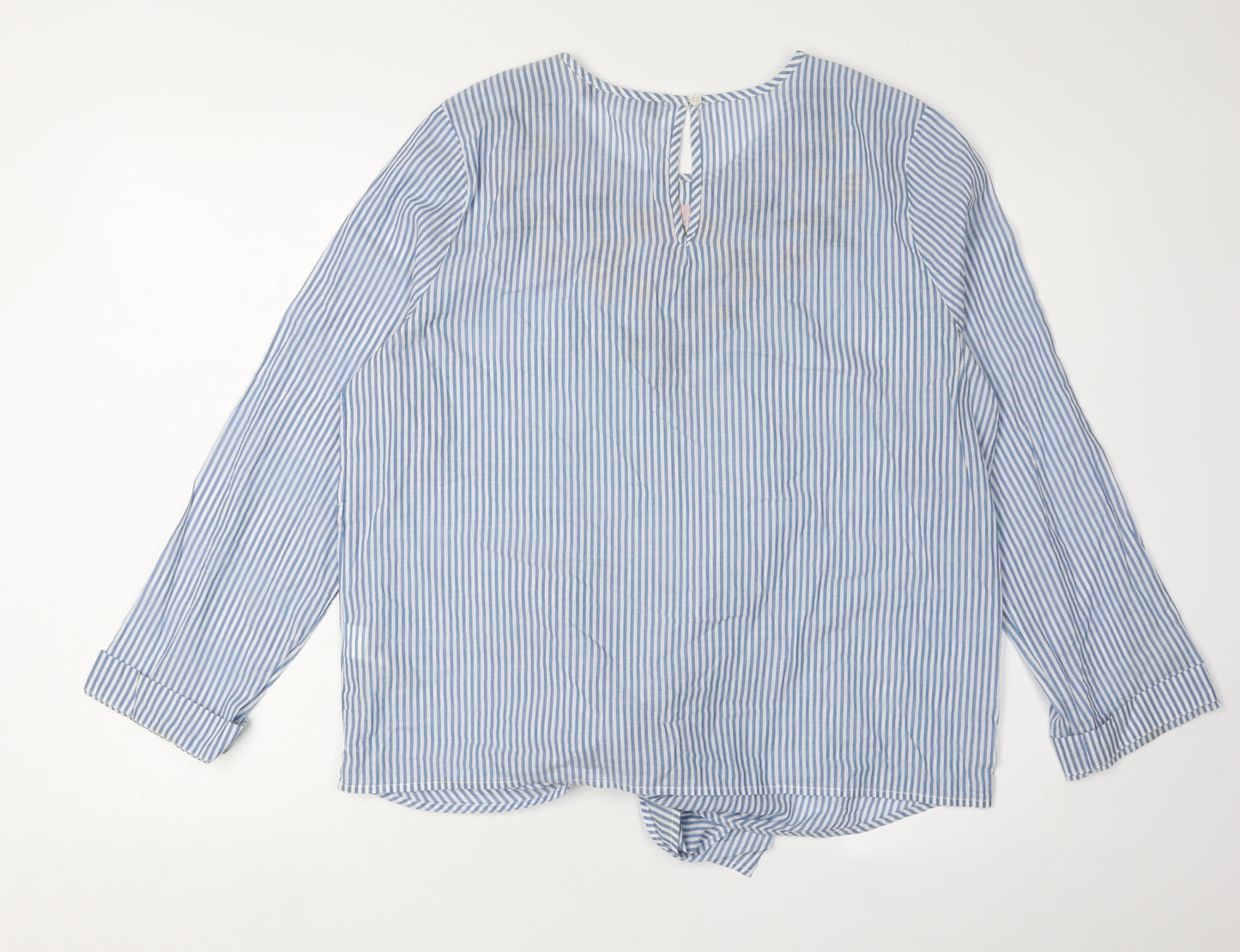 Marks and Spencer Women's Blue Striped Blouse Size 14