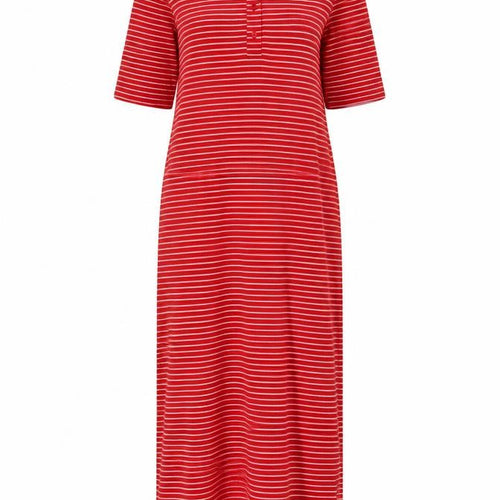 Next Women Red Striped Midi Shirt Dress Size 10T