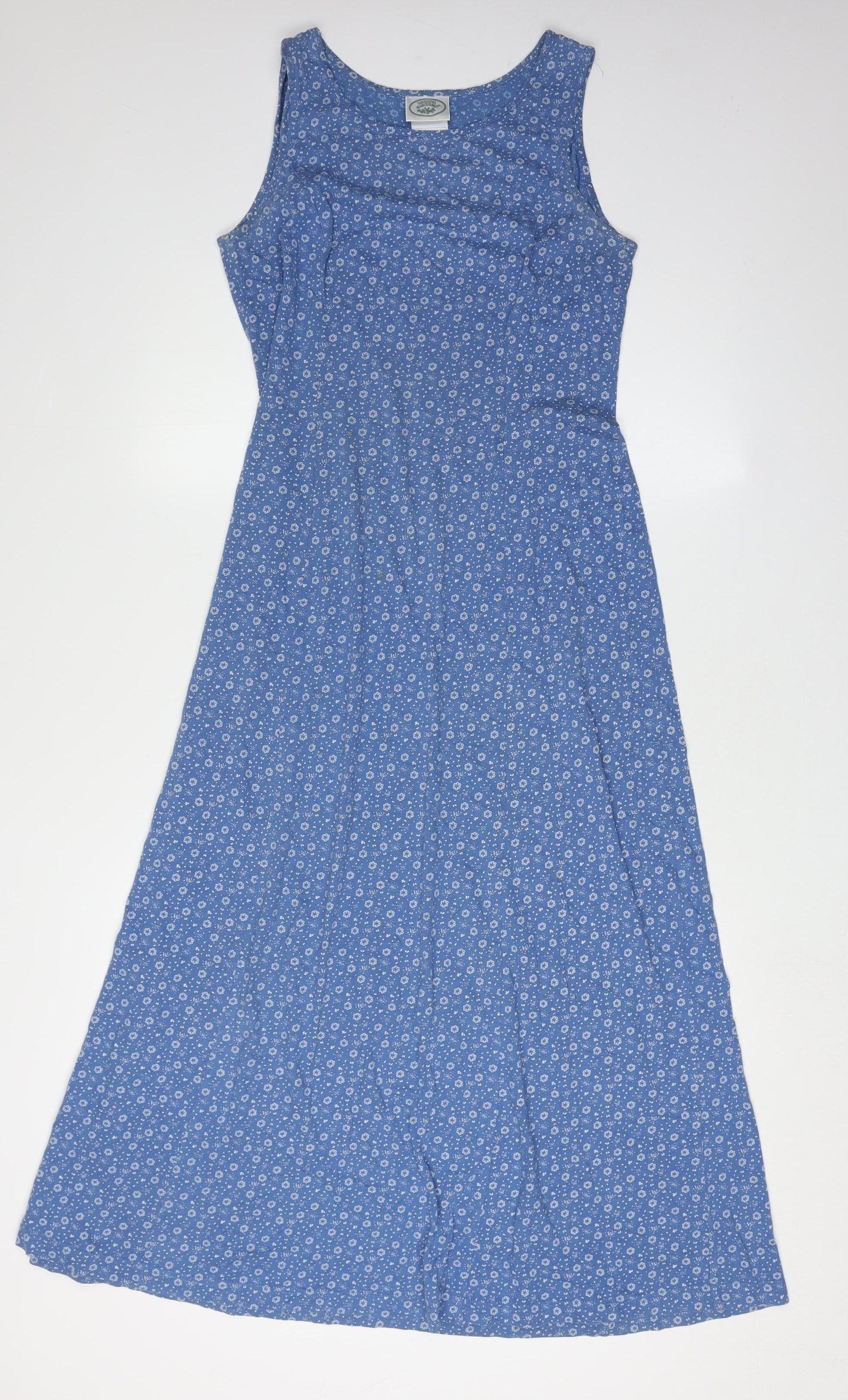 Laura Ashley Women's Blue Floral Midi Dress Sleeveless
