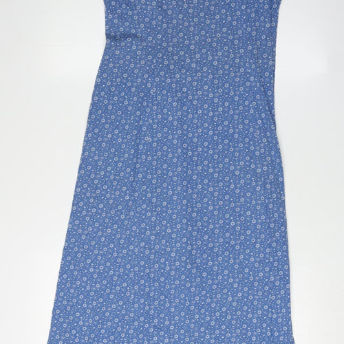 Laura Ashley Women's Blue Floral Midi Dress Sleeveless
