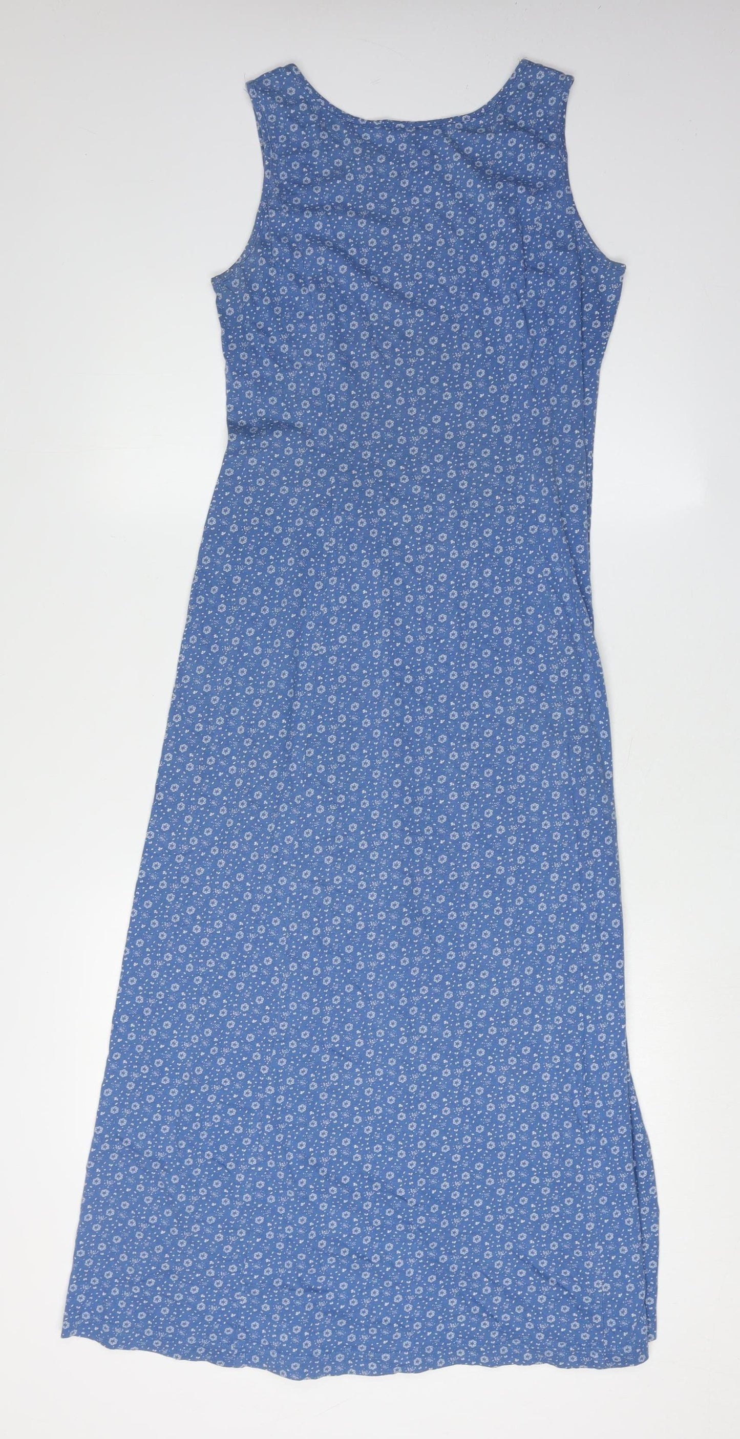 Laura Ashley Women's Blue Floral Midi Dress Sleeveless