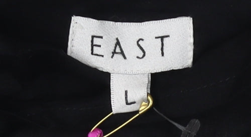 East Women's Embroidered Black 3/4 Sleeve Blouse L