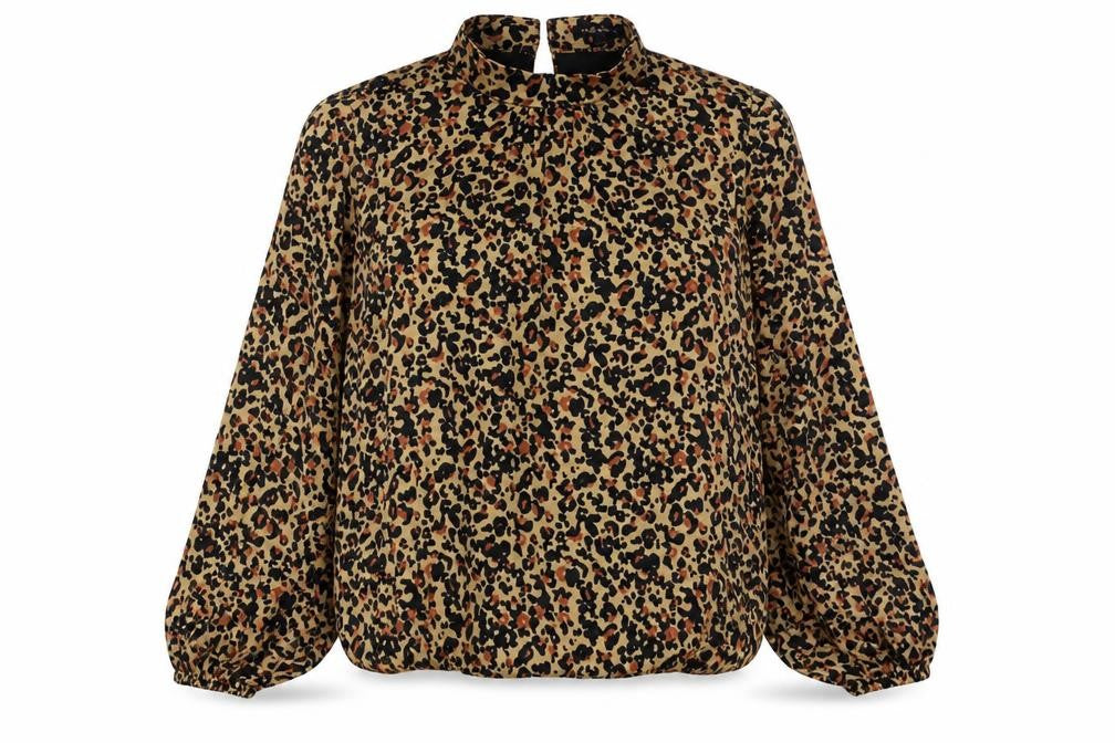 Front view of Blue Vanilla Women's Animal Print Blouse, M, Multicoloured