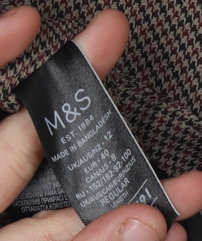 Marks and Spencer Women's Brown Geometric Pencil Skirt