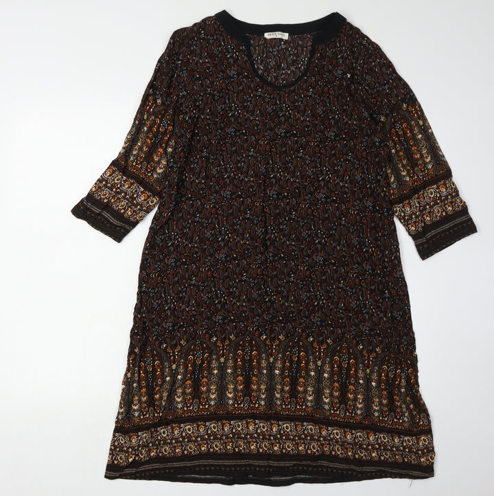 Brave Soul Women's Paisley 3/4 Sleeve Dress S