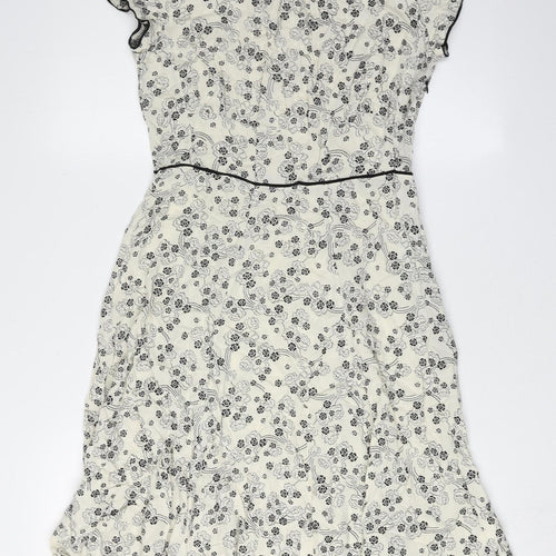 Marks and Spencer Women's Ivory Floral Dress Size 10