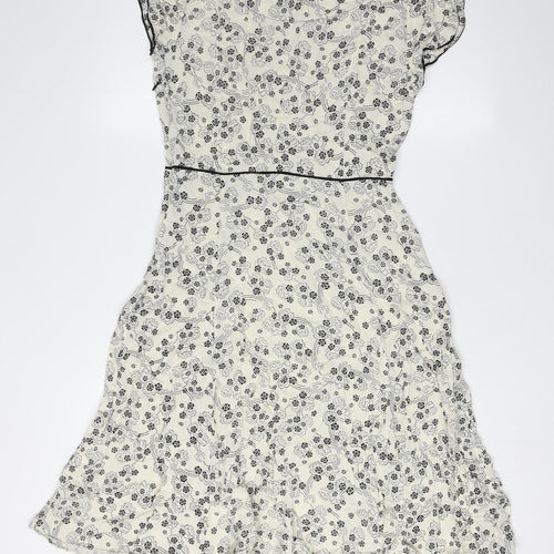 Marks and Spencer Women's Ivory Floral Dress Size 10