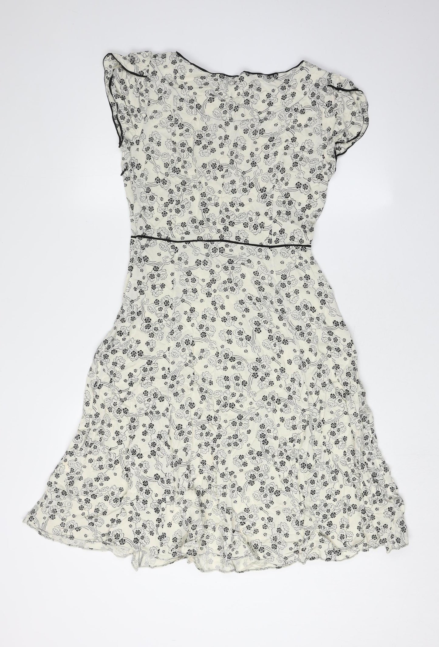 Marks and Spencer Women's Ivory Floral Dress Size 10