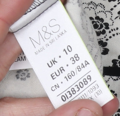Marks and Spencer Women's Ivory Floral Dress Size 10