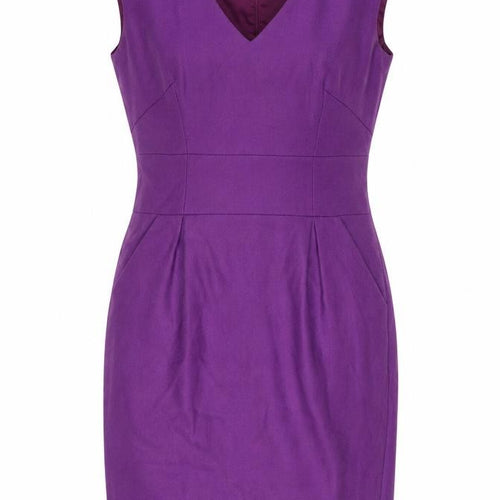 Hobbs Women's Purple Sheath Dress Size 12 V-Neck Classic