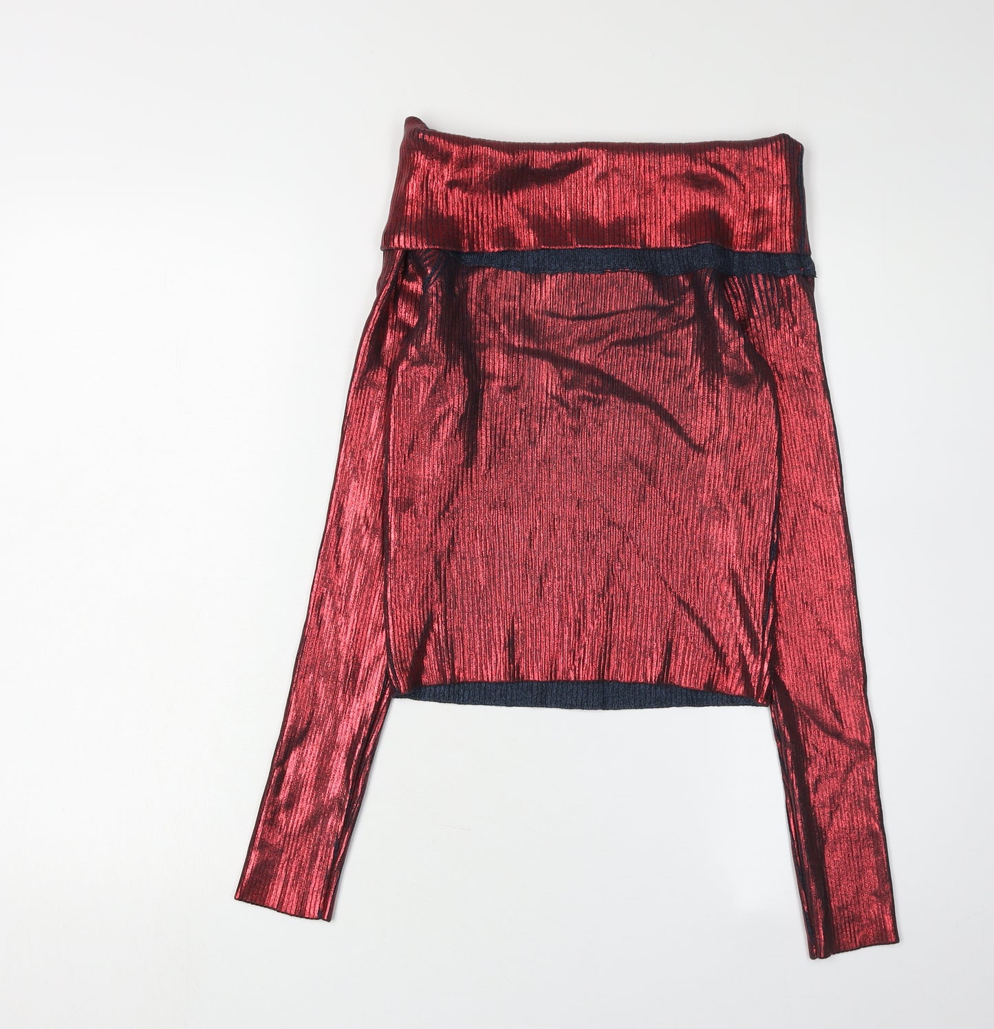 Zara Women's Red Long Sleeve Top - Size M