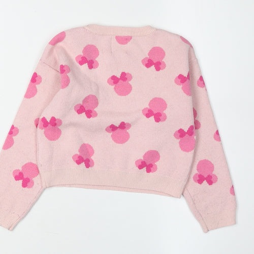 Primark Girls Pink Minnie Mouse Pullover Jumper 5-6 Years