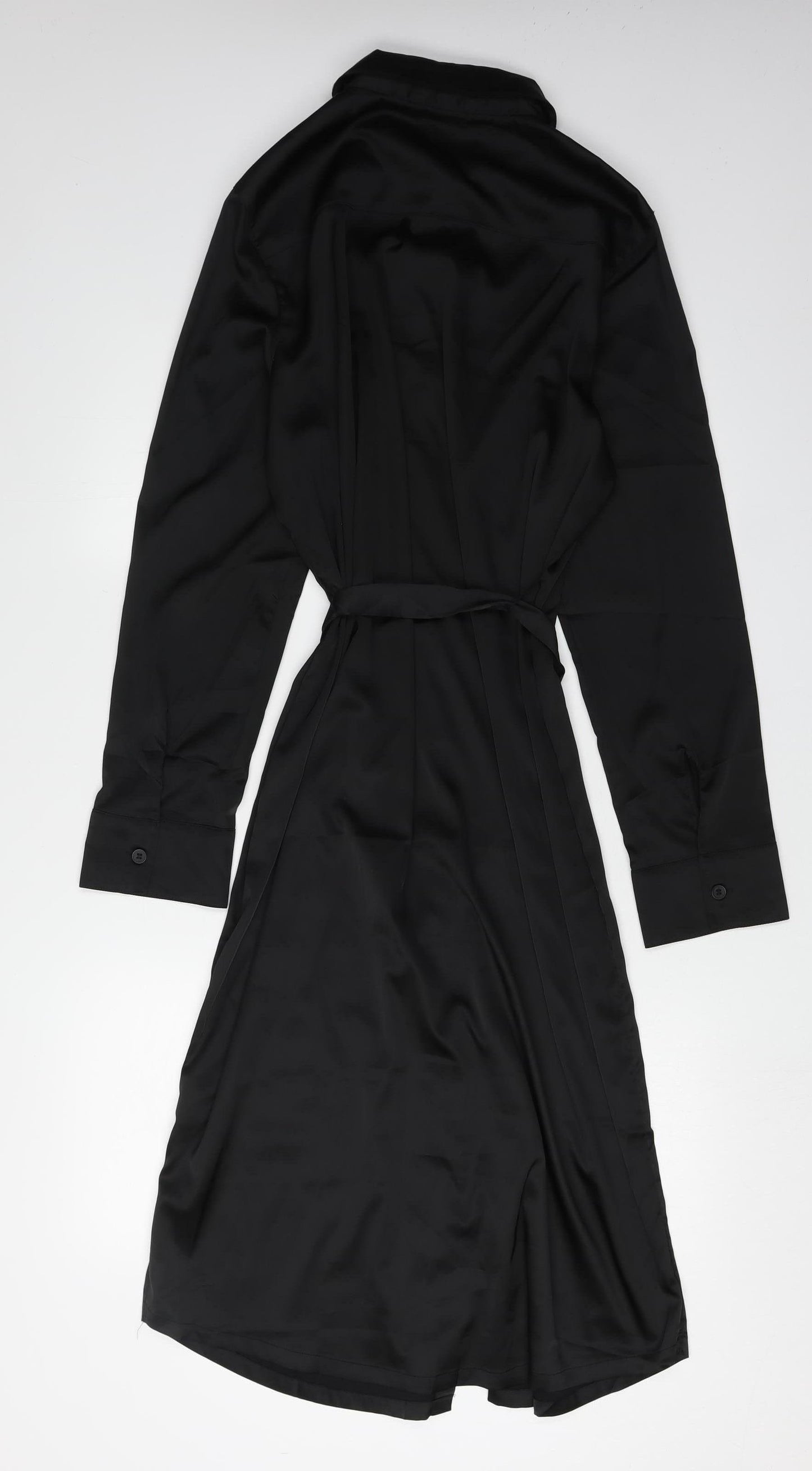 Monki Women's Black Shirt Dress M with Belted Waist