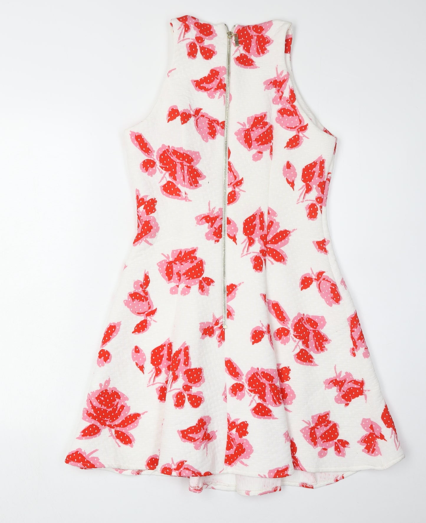 River Island Women's White Floral A-Line Dress Size 6