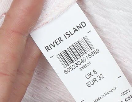 River Island Women's White Floral A-Line Dress Size 6