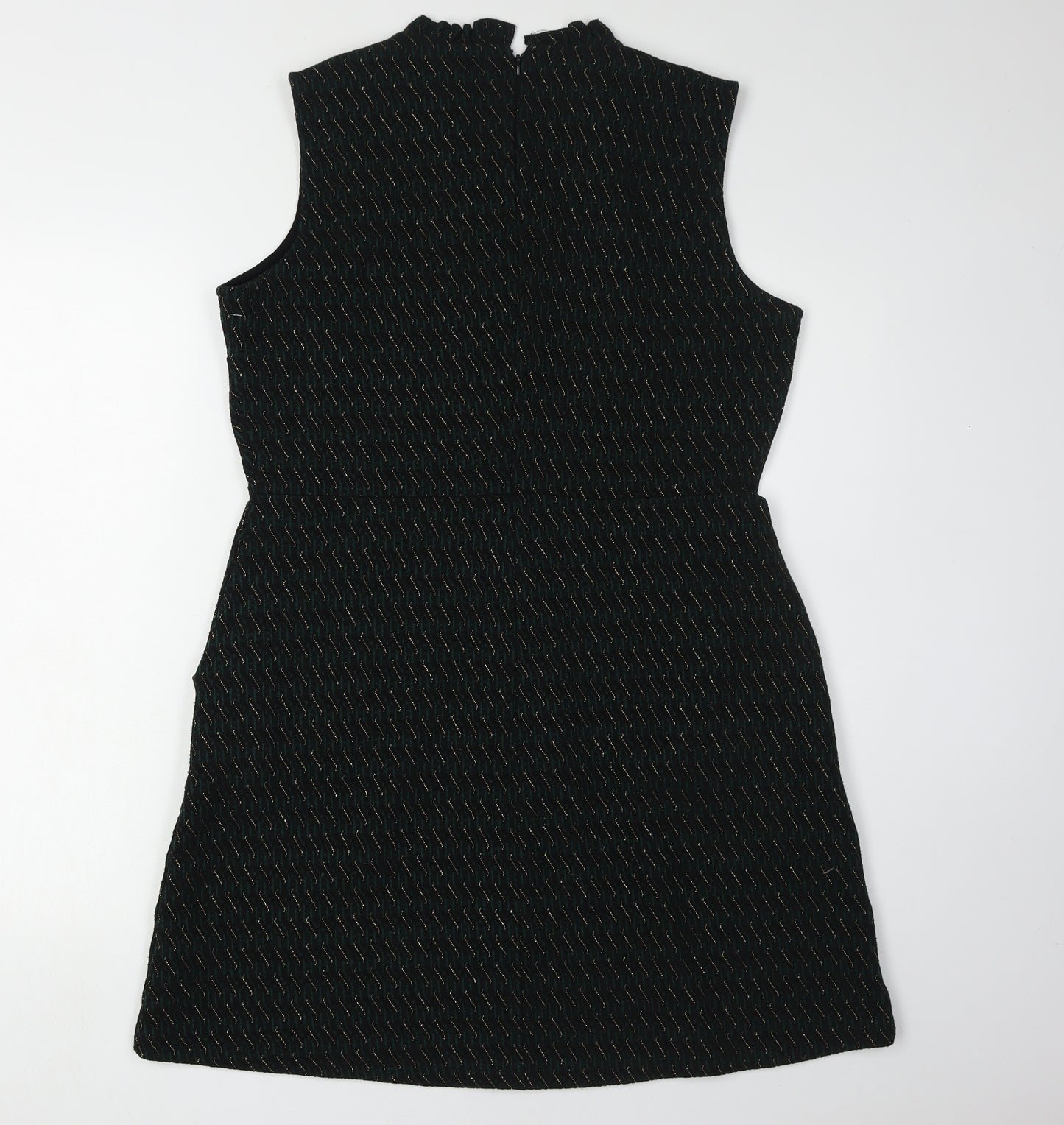 Next Women's Black Sleeveless High Neck Dress - Size 16