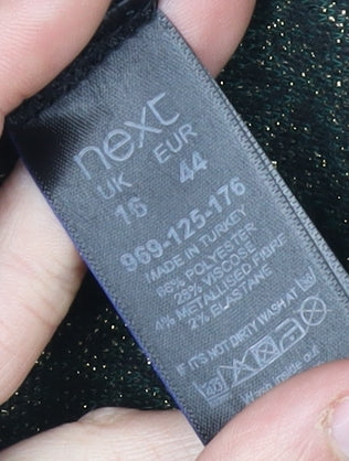 Next Women's Black Sleeveless High Neck Dress - Size 16