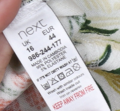 Next Women's Multicoloured Floral Tunic Blouse Size 16