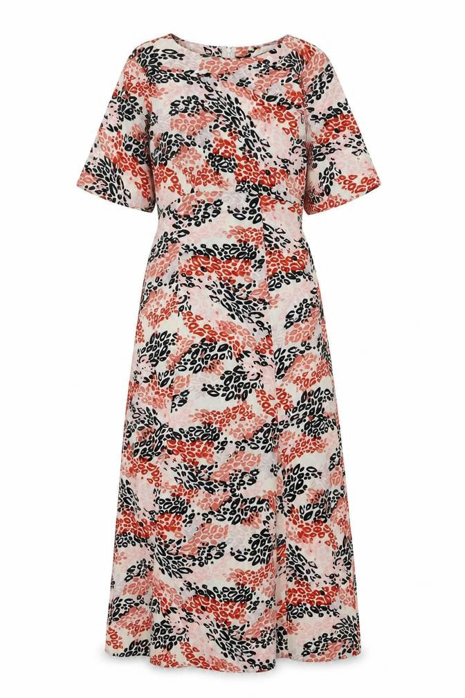 Front view of Quiz Women's Multicoloured Animal Print Dress, size 10
