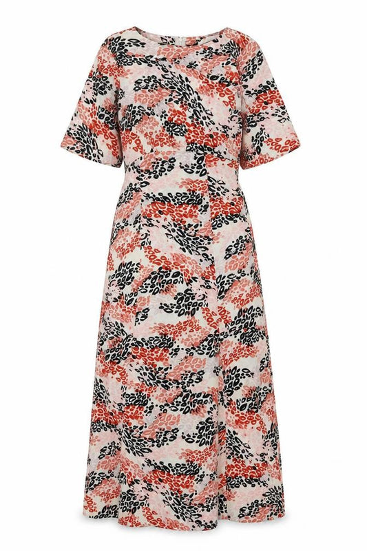 Front view of Quiz Women's Multicoloured Animal Print Dress, size 10