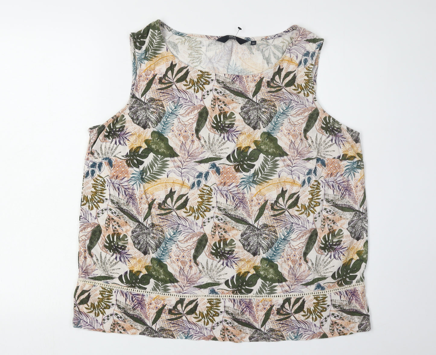 ISLE Women's Multicoloured Floral Tank Top Size 14