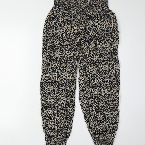 Quiz Women's Black Harem Trousers, Size 12, Casual Geometric