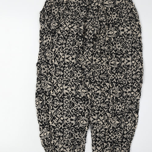 Quiz Women's Black Harem Trousers, Size 12, Casual Geometric