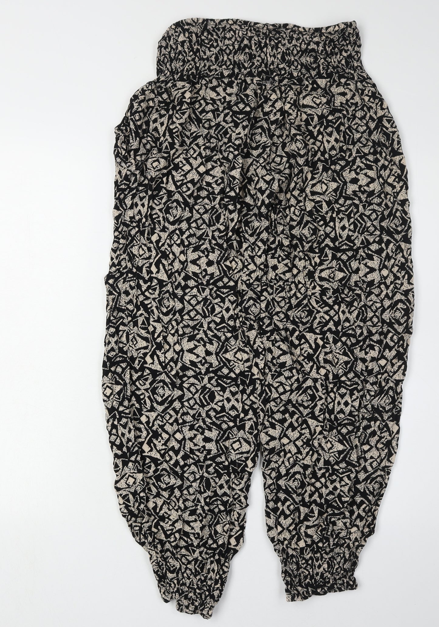 Quiz Women's Black Harem Trousers, Size 12, Casual Geometric