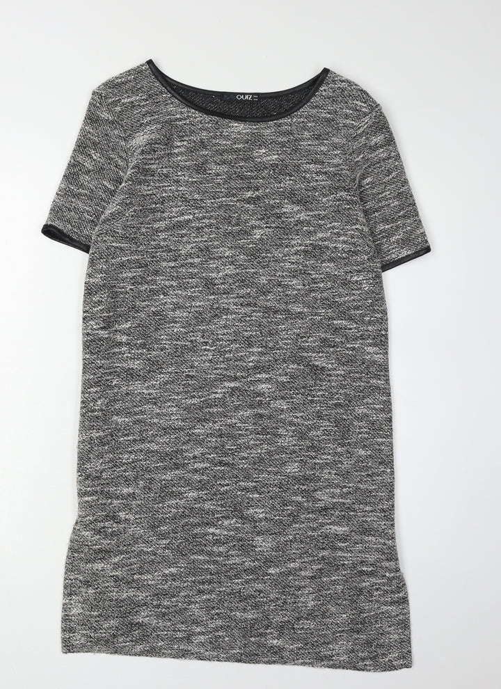 Quiz Women's Grey Shift Dress, Size 12, Short Sleeve