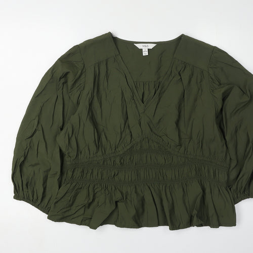 Marks and Spencer Women's Green Tunic Blouse Size 18
