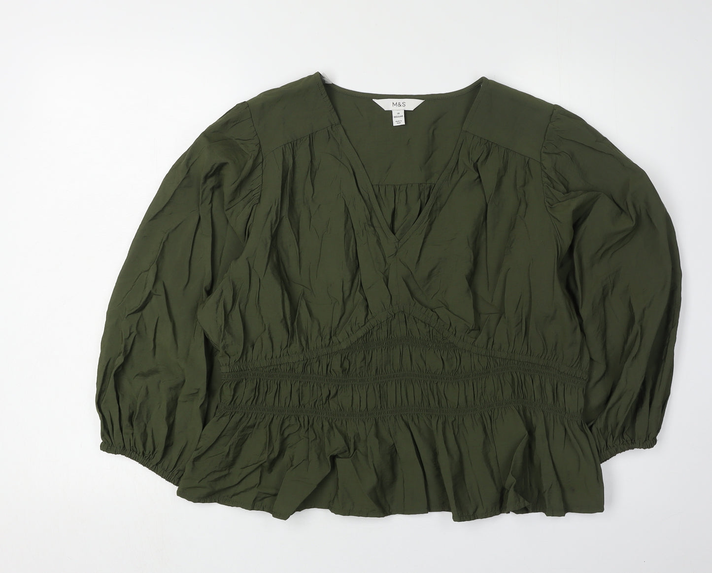 Marks and Spencer Women's Green Tunic Blouse Size 18