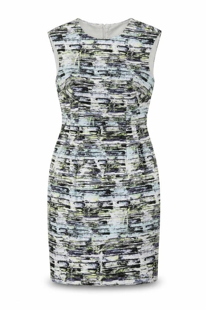 Front view of Warehouse Women's Multicoloured Sheath Dress, size 14