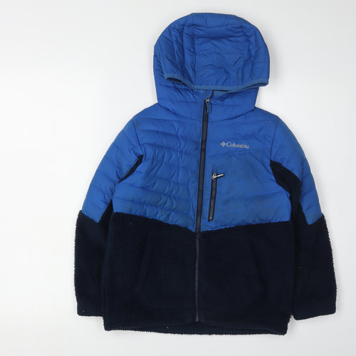 Columbia Boys Blue Hooded Puffer Jacket Size 7 - Winter Warm