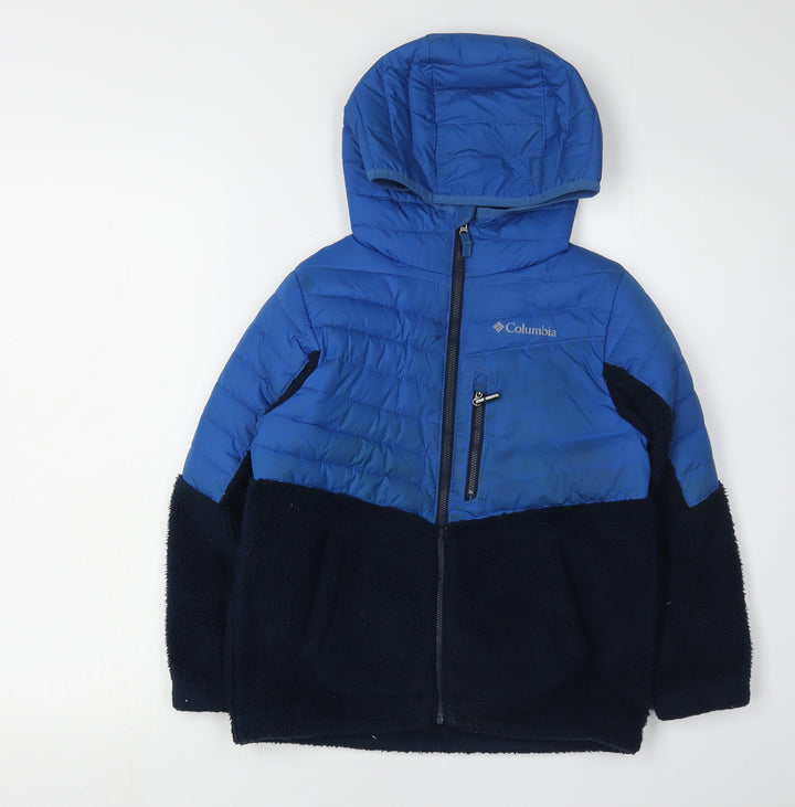 Columbia Boys Blue Hooded Puffer Jacket Size 7 - Winter Warm