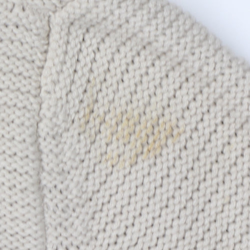 Oasis Beige Women's Cardigan, S, Faux Fur Trim, Knit