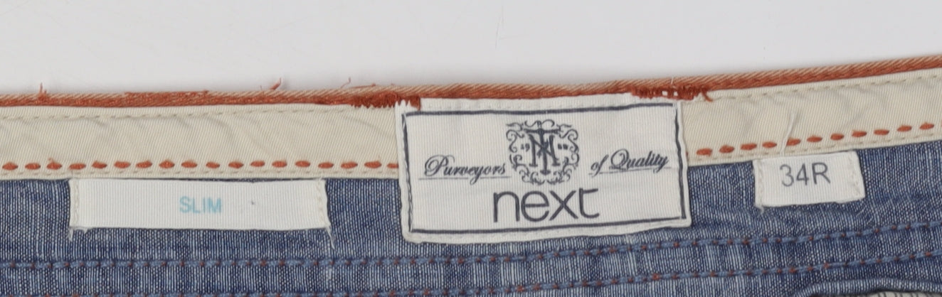 Next Men’s Brown Chino Trousers 34R Slim Fit
