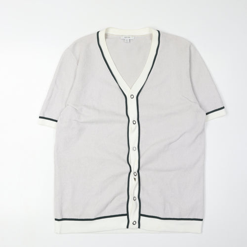Reiss Women's Grey Cardigan M Short Sleeve