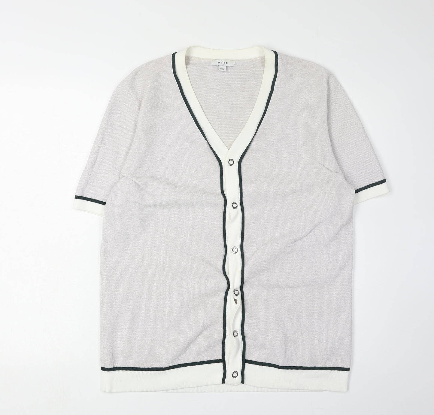 Reiss Women's Grey Cardigan M Short Sleeve