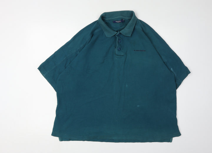 Diadora Men's Blue XL Polo Shirt Short Sleeve
