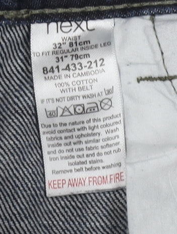 Next Men's Blue Straight Jeans, Size 32