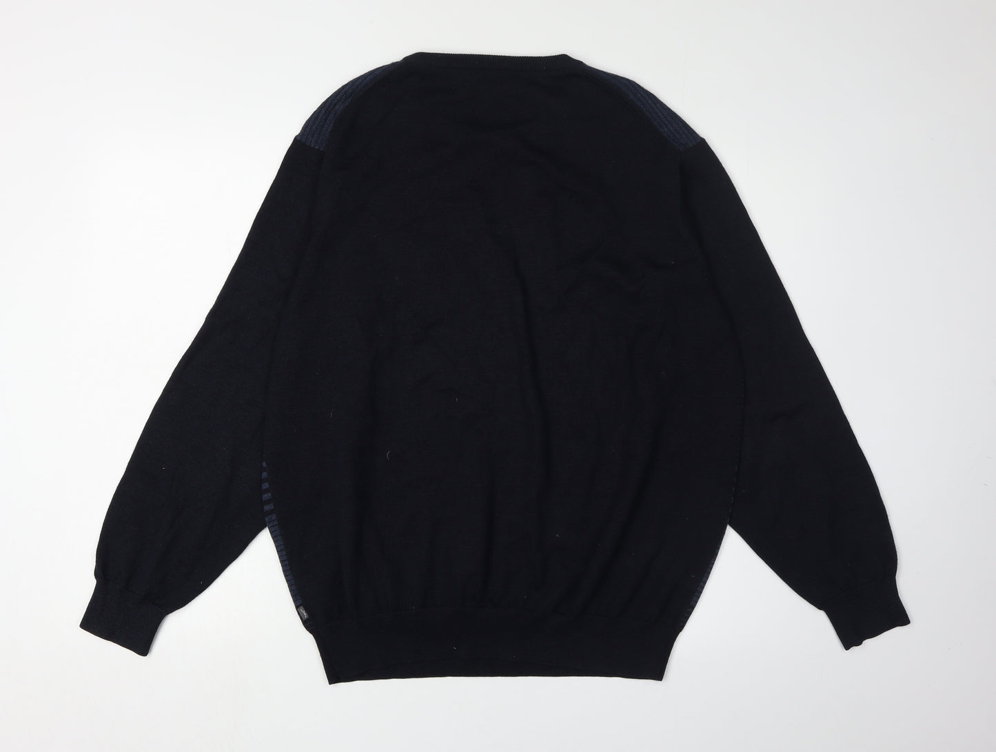 Wolsey Men's XL Black Crew Neck Striped Pullover Jumper