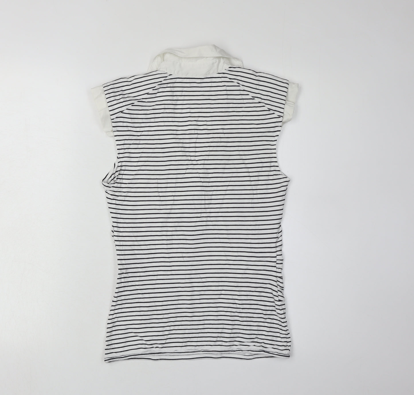 Karen Millen Women's Striped Sleeveless Collared T-Shirt