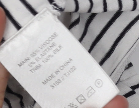 Karen Millen Women's Striped Sleeveless Collared T-Shirt