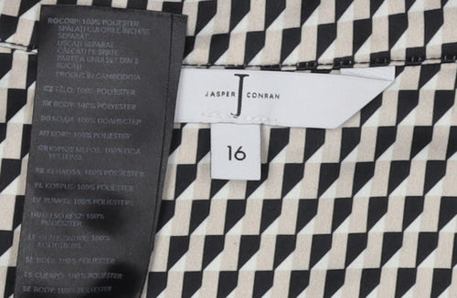 Jasper Conran Women's Black Geometric Nightshirt Size 16