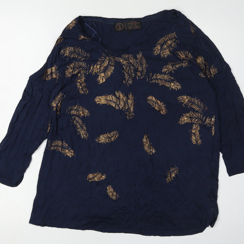 Fat Face Women's Blue Floral Blouse - Size 14